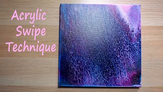 Watch Me Acrylic Pour: Blue and Pink Acrylic Pour Swipe, Swipe Technique, Quick and Easy Painting