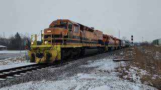 NS and CF&E Trains Racing Westbound at Tower