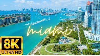 Miami Magic: Explore the Glittering City Lights in Ultra HD 8K Drone Video.