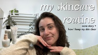 morning skincare routine🫧| acne story + products I use