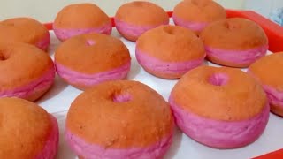 RESEP DONAT BUAH NAGA, EKONOMIS  EMPUK DAN LEMBUT