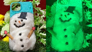 how to make snowman with spices and cotton | snowman from waste material |​⁠color blend craft