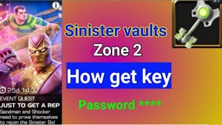 Sinister vaults zone 2 key founded