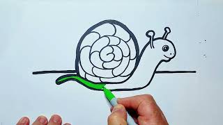 "Easy Step-by-Step Guide: How to Draw a Cute Snail | Fun Art Tutorial"