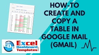 How-to Create and Copy a Table in Google Mail (Gmail) from Excel