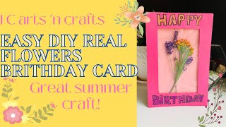 DIY real flower card | easy greeting card ideas | Paper craft for kids | summer craft