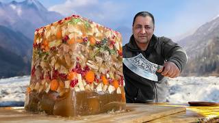 Frozen Giant Aspic Cube made with Meat Broth in The Mountains!