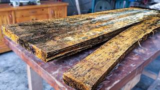 Watch Now! Incredible Transformation! From Crack to Classic: Restoring a Giant Cracked Wood Slab