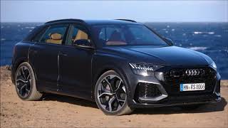 2020 Audi RS Q8 on location Daytona Grey drives and exterior interior