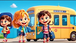 Wheels on the bus go round and round | nursery rhyme for kids with lyrics