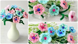 DIY Flowers 🌺 Super Easy Flowers craft idea 🔥Chenille Wire Crafts