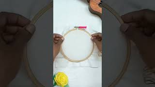 how to fix cloth in embroidery frame | hand embroidery class - 2 #shorts #avanitricks