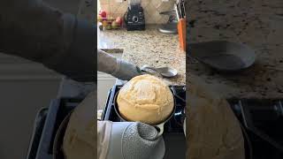 Person is baking and revealing sourdough bread!