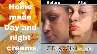 Orange Peel Day and Night Cream for Spotless,Clear Skin|7Day Challenge|DIY Skin Brightning Creams