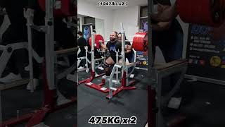 😱😱 incredible 475kg YES 475KG Squat x 2 Zahir Khudayarov 👀😱😱😱😱