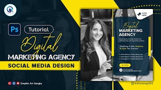 How to Create Easy Social Media Post Template in Photoshop | Digital Marketing | Graphic Art Sangla