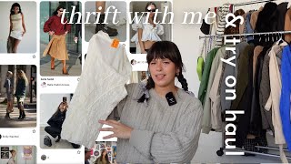 thrift with me the PERFECT winter wardrobe '22 FASHION TRENDS, winter essentials, thrift try on haul