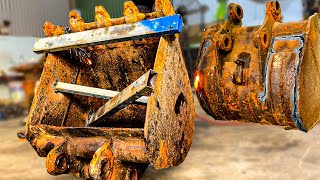 The Entire Process Of Restoring A Broken Excavator Bucket For A Farmer // Confirm Welding Skills