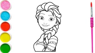 How to Draw Elsa from the movie Frozen for Kids! Easy Disney Drawings & Art.