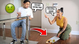 SERVING MY HUSBAND FOOD OFF THE FLOOR PRANK!