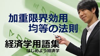 経済学用語集「加重限界効用均等の法則」はじめよう経済学