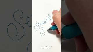 "Seaside Escape" Faux Calligraphy Quote | July #LetteringChallenge #ASMR #shorts