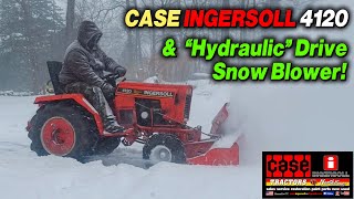 CASE INGERSOLL 4120 & Hydraulic driven Snow Blower Working A Northeast Snow Storm.