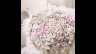 Feather brooch bouquet