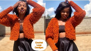 Crochet Shaggy Loop  Stitch Cardigan