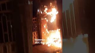 IRGC Basij burning in Qazvin | Iran protests