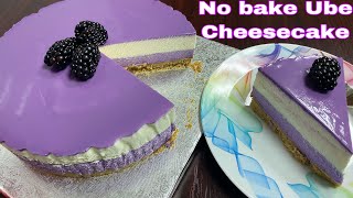 No Bake Ube Cheesecake