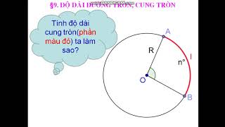 TOÁN 9 HH TUẦN 25 TIẾT 50  BÀI ĐỘ DÀI ĐƯỜNG TRÒN CUNG TRÒN