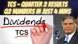 TCS - Quarter 2 Results - Q2 Numbers in just 4 minutes - Interim Dividend - Rs 7 - Dividend Date