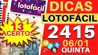 Lotofácil 2415. Dicas e Análises para Hoje Quarta 05/01