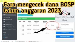 Cara mengecek dana BOSP tahun anggaran 2023 @caktuton