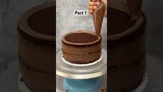 How to sandwich the chocolate cake layers #cake #cakedecor #cakedesign #decorcake