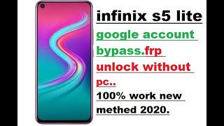 infinix s5 lite x652b frp bypass without pc android pie 9 || all infinix frp bypass 2020