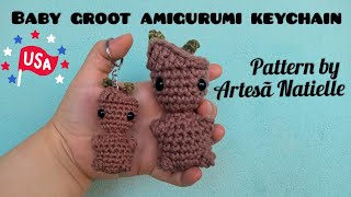 Baby Groot Amigurumi Keychain