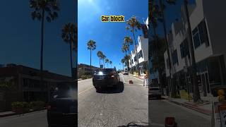 Car blocks ebike from passing through 🤯 LA drivers suck 🤡 #traffic #bikelife #bikelane