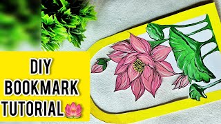 DIY Bookmark Ideas 🪷🔖✨️|Bookmark Tutorial |Cute Lotus Bookmark ideas @Craftywonders123