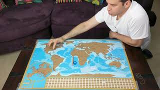 GoGoUnique Large Scratch Off World Map with Country Flags Review And Demo