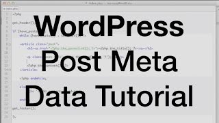 WordPress Post Meta Data Tutorial