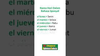 Bahasa Spanyol # Nama Hari Dalam Bahasa Spanyol