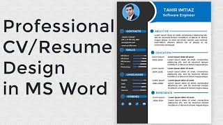 How to Make Professional CV Design in MS Word