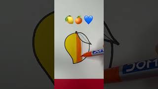 Satisfying drawing 🍋🍊💙#artwork #youtubeshorts #art