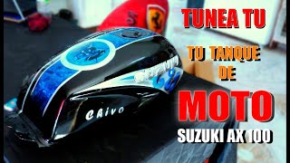 Como tunear tu tanque de moto /suzuki ax100 /pintura/aerografia/