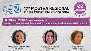 17ª MOSTRA REGIONAL DE PRÁTICAS EM PSICOLOGIA - MESA 1 (2/8/24)