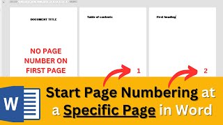 😨 Page Numbers Starting at a Specific Page in Word 2007, 2010, 2016, 2019