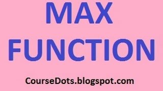 MAX FUNCTION