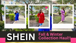 🍁🍃❄️☃️🌈SHEIN FALL& WINTER TRY ON CLOTHING HAUL 2023/OVERCOATS,Sweater,WARM DRESSES,HUGE SHEINHAUL